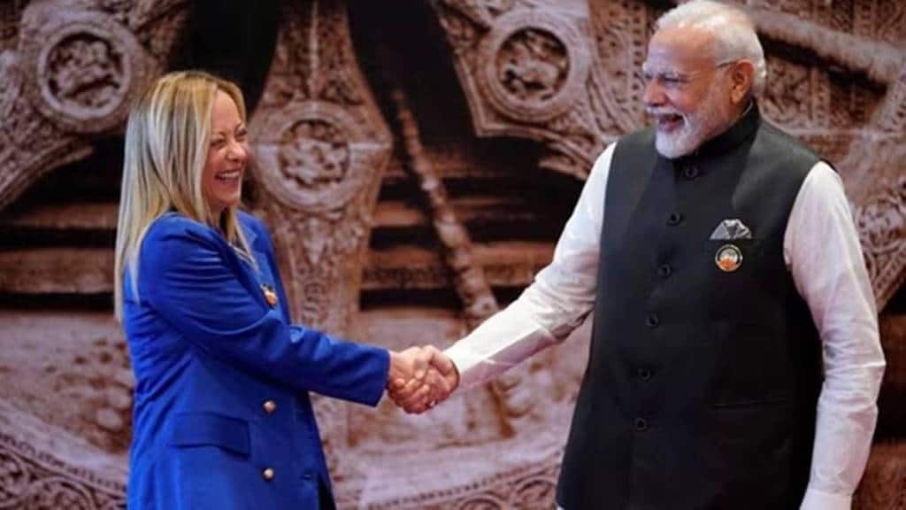 Pm Modi With Giorgia Meloni